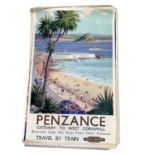 Original British Railways poster for Penzance, with artwork by Harry Riley, printed by Waterlow & So