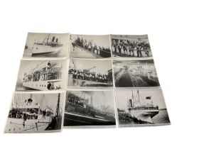 Group of 17 Reproduced Boer War photographs showing troops leaving on ships, together with some pict