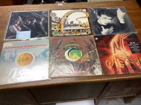 Box of mixed LP records including Rolling Stones (mono LK 4605), David Bowie, Rainbow Folly (limited