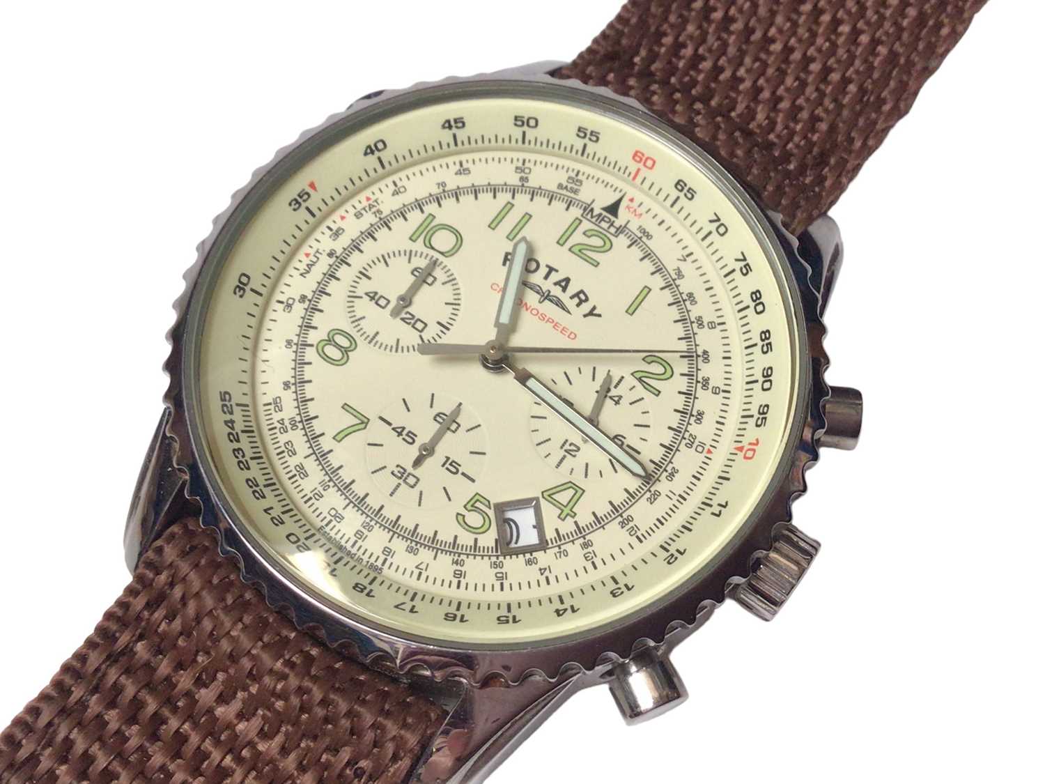 Orvis Chronograph military style wristwatch and a Rotary Chronospeed wristwatch (2) - Image 5 of 6