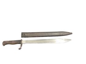 First World War Imperial German Butcher bayonet dated 1918 with steel scabbard