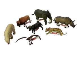 Selection of Timpo plastic Zoo Animals, mostly with labels, loose (7)