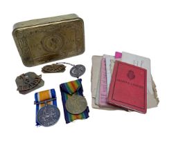 First World War pair comprising War and Victory medals named to 265117 PTE. S. Smith. Suff. R., toge