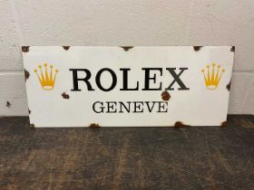 Reproduction Rolex enamel sign, 60cm x 24cm