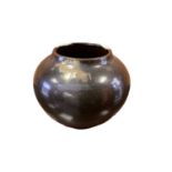 Yeap Poh Chap (1927-2007) A large tenmoku glazed vase with khaki flecks, painted signature, 20cm hig
