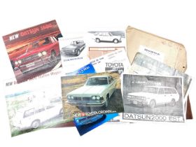 Collection of 1960s and 70s Japanese car sales brochures to include Datsun, Honda and Toyota (approx