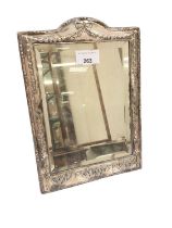 George V silver dressing table mirror with easel back, (Birmingham 1910).