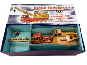 Dinky Foden Flat Truck with chains |No.905 & Coles 20-ton Lorry-Mounted Crane No.972, both boxed (2)
