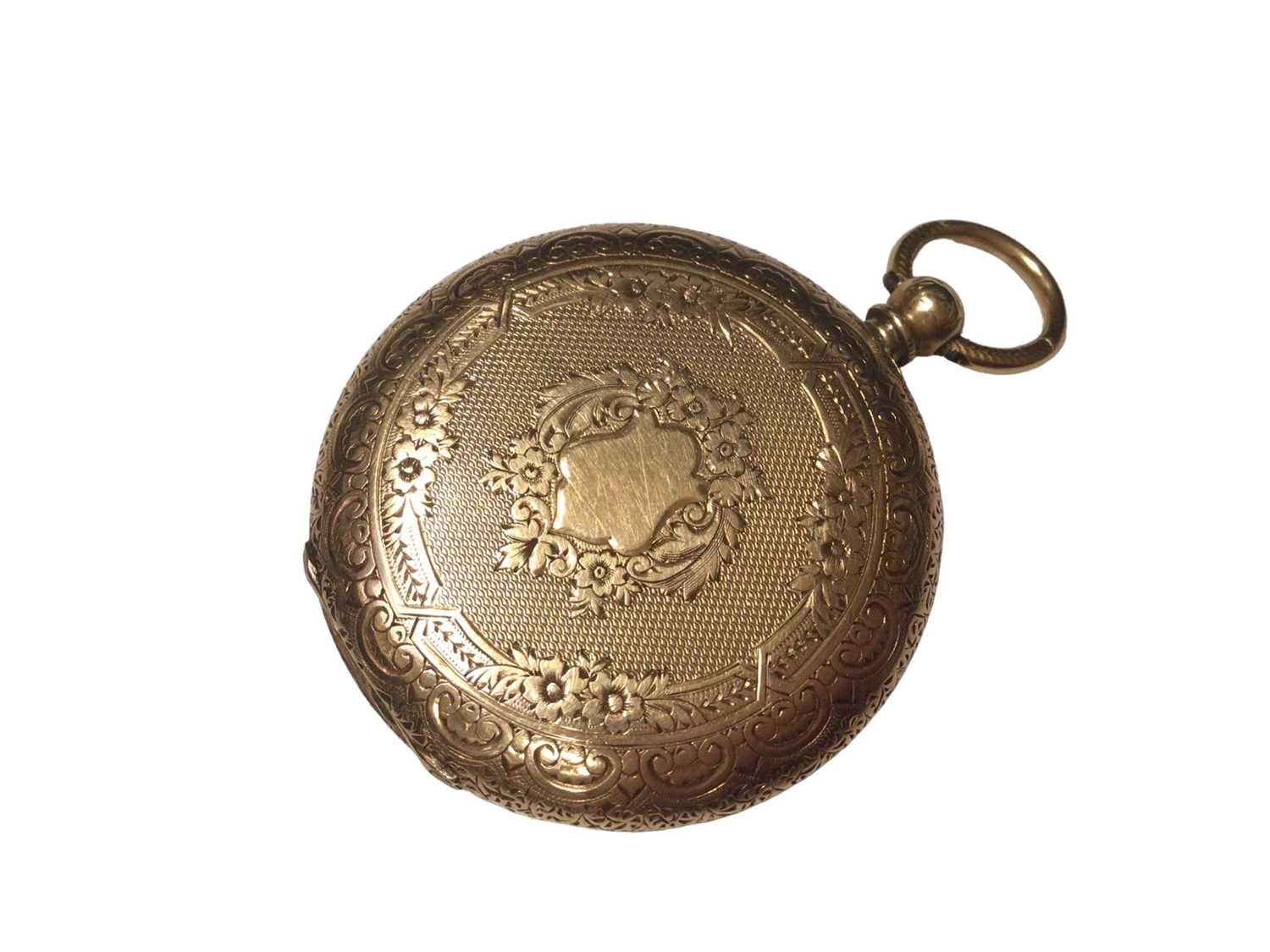 19th century 14ct gold cased Swiss fob watch - Image 3 of 4