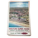 Original British Railways poster for Weston-Super-Mare, with artwork by Krogman, printed by Partridg