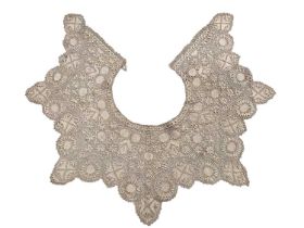 Antique Maltese lace collar together with a Victorian silk programme for The Royal Opera Covent Gard