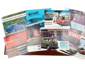 Collection of 1960s and 70s Mini sales brochures, to include 1/4 ton van and pick up, Cooper and Coo