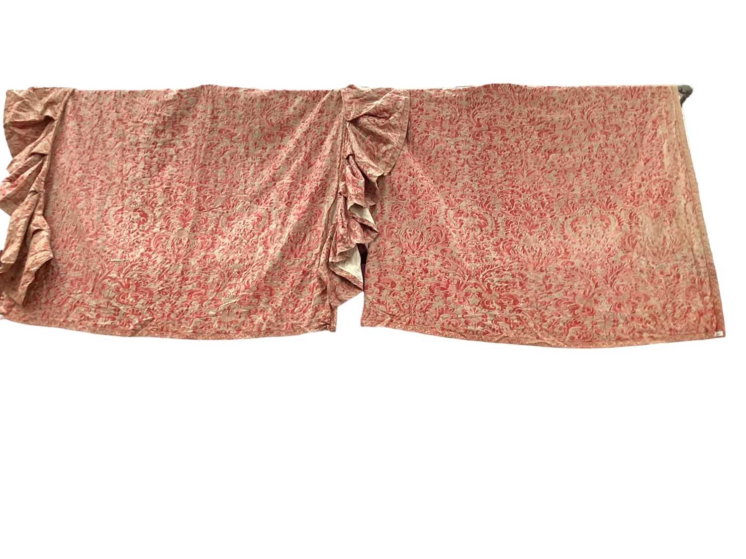 Designer Fortuny (1871-1949) vintage early/mid 20th century Fortuny Italian curtains, red and cream - Image 5 of 5