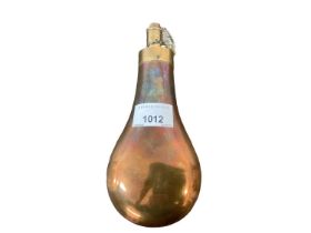 Copper and brass powder flask