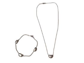 Tiffany & Co silver 'Bean' necklace and bracelet designed by Elsa Peretti