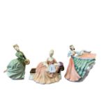 Six Royal Doulton figures - Reverie HN2306, The Bedtime Story HN2059, Lynne HN2329, Ann HN3259, Grac