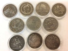 G.B. - Mixed Crowns to include silver Victoria JH 1889 GF 1982 F, OH 1900 LX111 AVF, cupro-nickel Ge