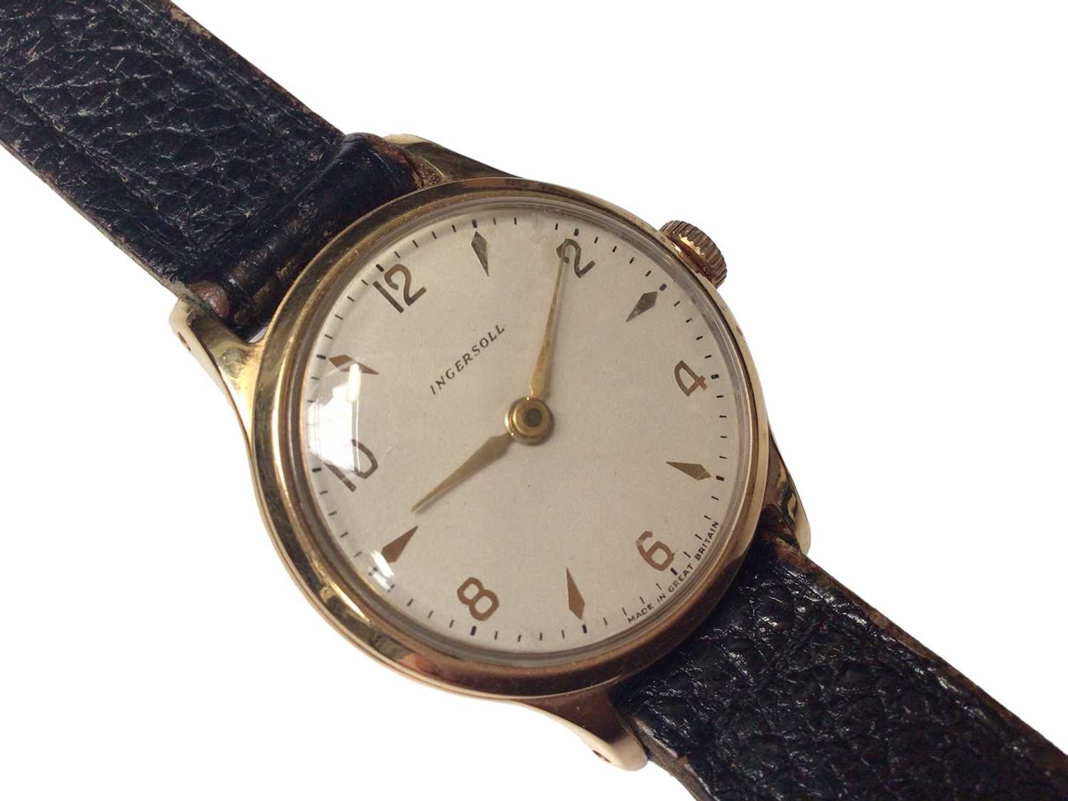 1930s 9ct gold cased W. Benson Longines wristwatch on leather strap, together with a gold plated Ing - Image 6 of 8