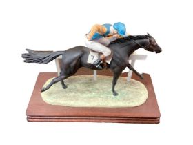 Border Fine Arts limited edition model - Full Stretch on wooden plinth, with certificate, 21.5cm hig