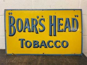 Original 'Boar's Head' Tobacco enamel sign, 76cm x 45.5cm