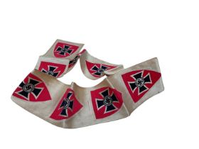 Unusual roll of un-issued Nazi Kyffhauser Bund silk patches - 9 on roll.