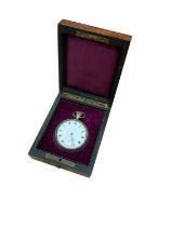 Burr pocket watch case containing silver pocket watch