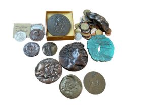 World - Mixed AE Sculpture Medallions & coins (Qty)