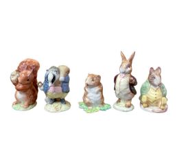 Eight Beswick Beatrix Potter figures including Tommy Brock and Squirrel Nutkin, together with a Roya