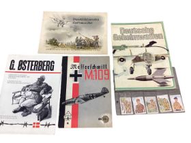 Folder of Nazi propaganda books, cards and other military ephemera