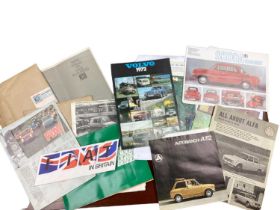 Collection of 1960s and 70s European car sales brochures, price lists and related ephemera, to inclu