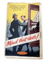 Original British Railways safety poster - Mind that door! - printed by Ernest Day, the sheet measuri