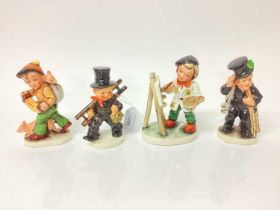 Seven German Friedel figures, all boxed together with a Hummel figure (8)
