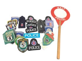 Collection of Police related cloth badges and various other items including a German Police traffic