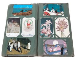 Postcard in album including children's card, Mabel Lucie Attwell, Margaret Tempest, fairies, Disney
