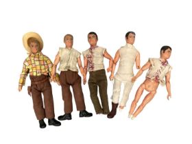 Palitoy Bradgate Little Big Man action figures, loose (three incomplete) (5)