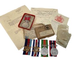 Second World War British Empire medal (B.E.M.) medal group comprising B.E.M. (military issue), named