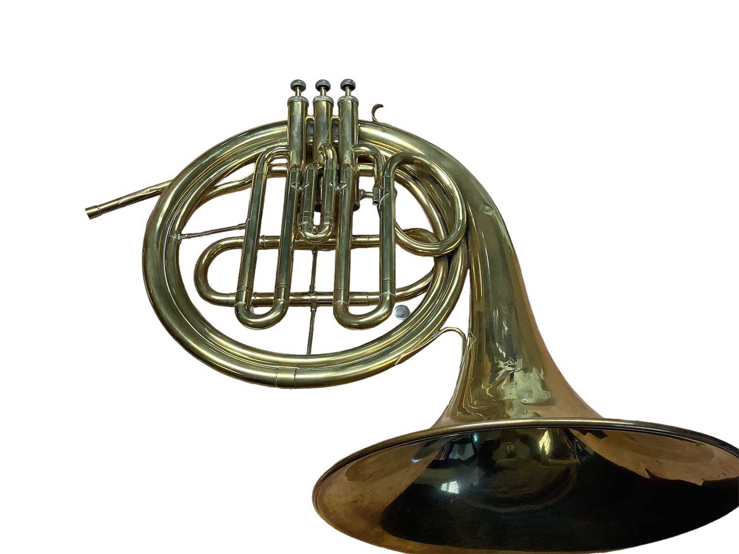 Brass French horn in case - Image 2 of 4