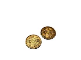 G.B - Gold Half Sovereigns to include Victoria OH 1897 AF & Edward VII 1909F (2 coins)