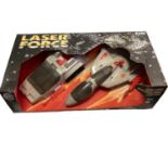 American Plastic Toys Inc Vintage Laser Force Space Plane & Land Craft, in cut out card box No.945 (