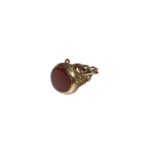 Victorian style 9ct gold and carnelian fob