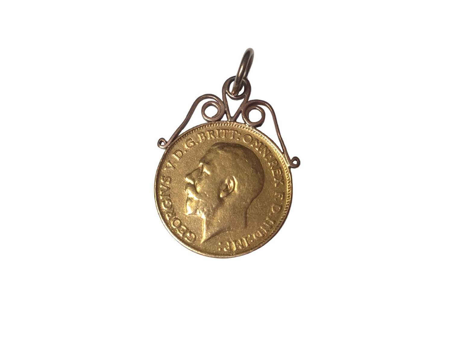 George V gold half sovereign 1914, in 9ct gold pendant mount - Image 2 of 2