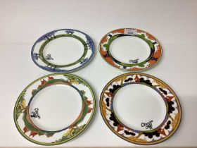 Eight Wedgwood Clarice Cliff limited edition plates - Windmill, Blue Firs, May Avenue, Brookfields,