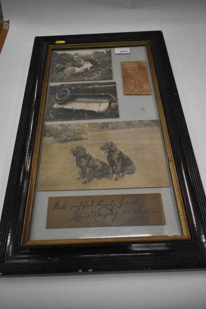 Early motoring interest- 1920s photographs, newspaper cutting and related ephemera relating to a car