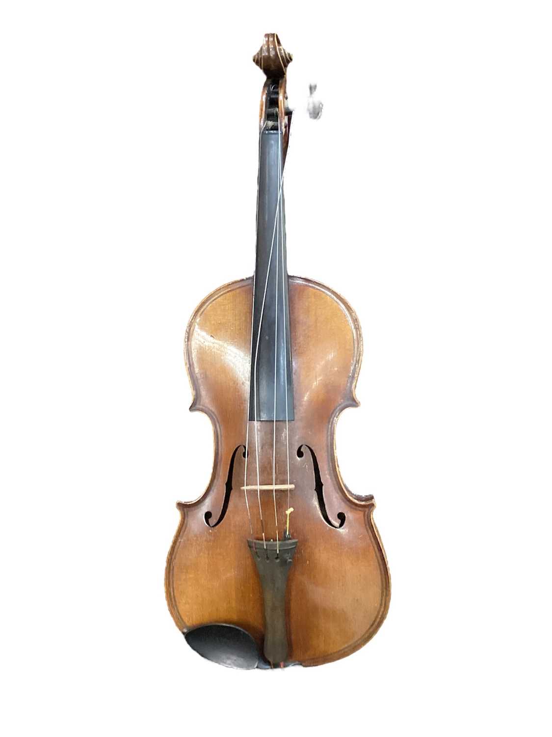 Antique violin and bow in case - two piece back - Image 3 of 11