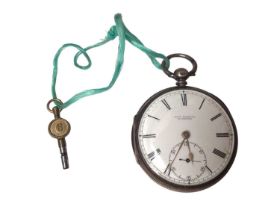 Victorian silver cased key wind pocket watch by Robert Roskell, London