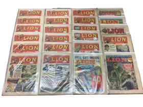 Quantity of Fleetway Publication Ltd "Lion" magazine dating (1962/63/65) (Boarded and Bag) / Quantit