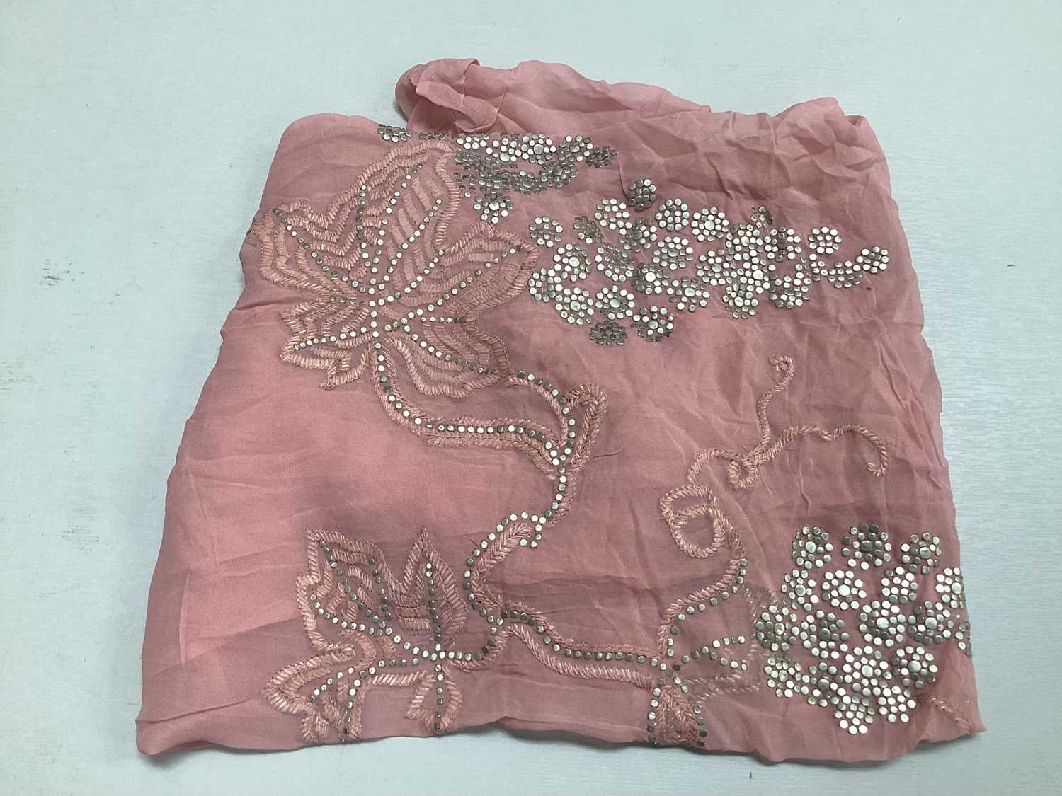 1920s salesman's samples of bead designs on silk chiffon and others - Image 9 of 9