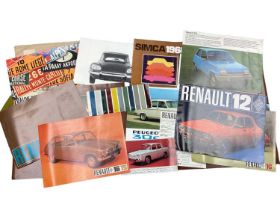 Collection of 1960s and 70s French car sales brochures, price lists and related ephemera, to include