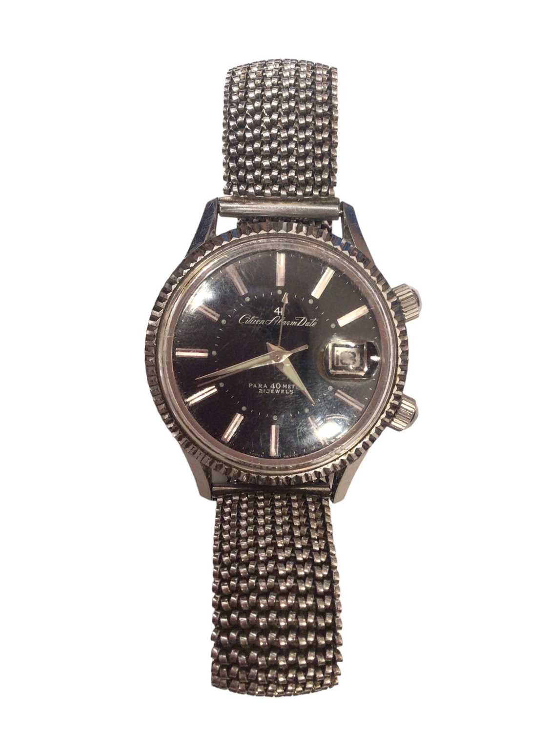 Gentlemen's Citizen Alarm Date stainless steel wristwatch - Image 2 of 4