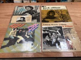 Box of mixed vinyl records including original early pressings of Jack Elliot (including autograph an